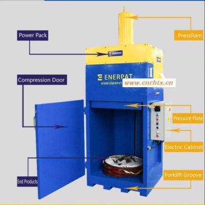 大铁桶压扁机厂家报价-恩派特立式液压油桶机  小型铁桶压扁机 英国品牌油桶压扁机