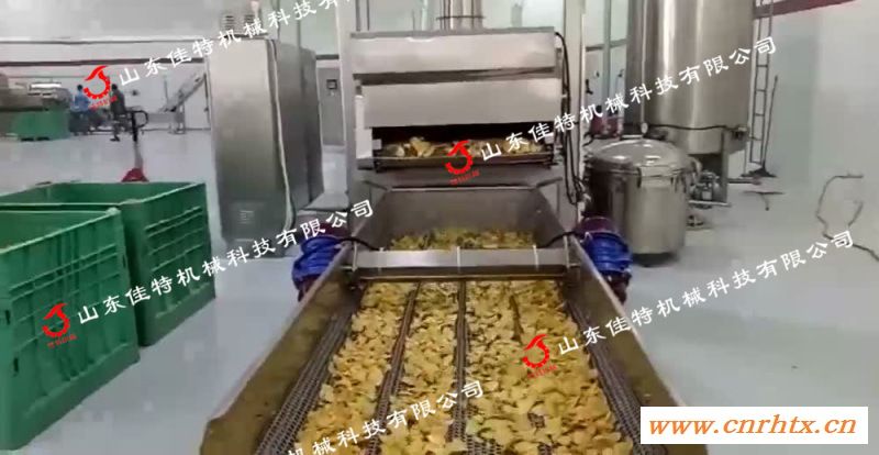 红薯片的加工工艺,湖南双网带红薯片油炸机